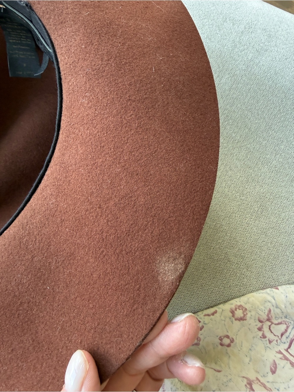 Rag & Bone Brown Wide-Brim Wool Felt Hat with Leather Band M - Picture 9 of 9